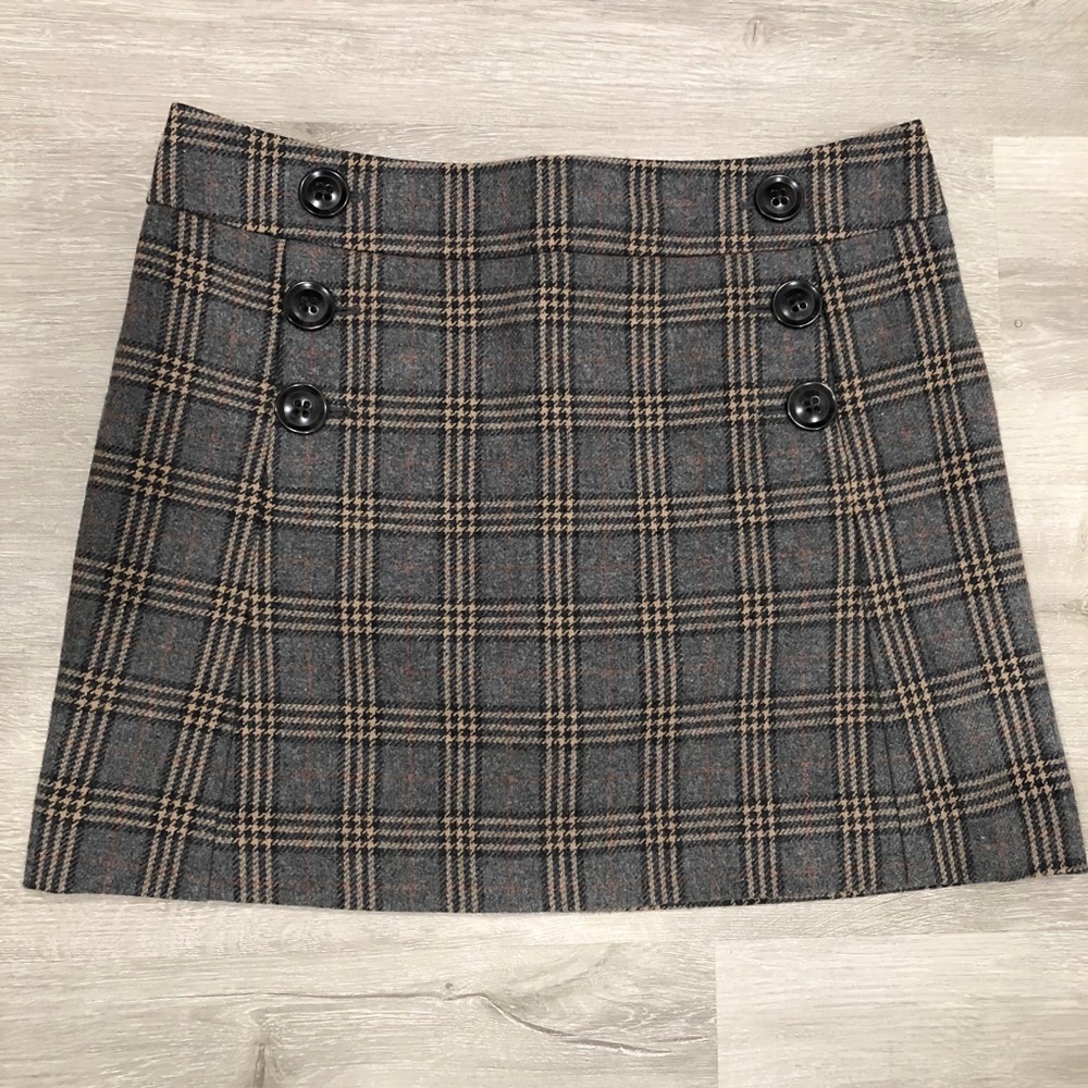 GAP Wool Blend Plaid Mini Skirt